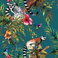 Holden Decor Lemur Teal 12402 Wallpaper
